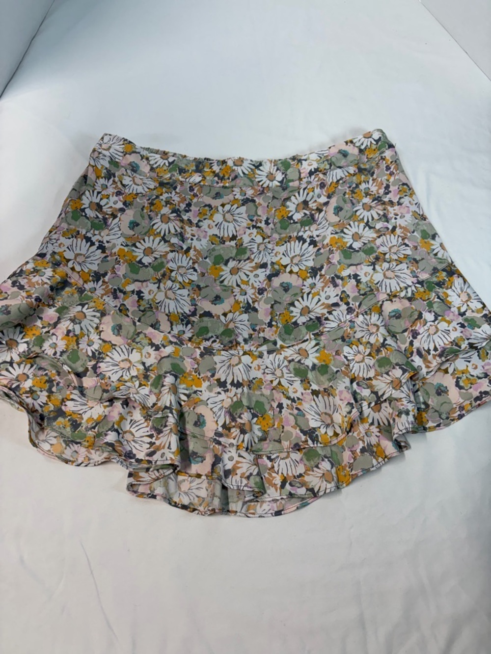 LC Lauren Conrad Floral Ruffle Mini Skirt XL Cottagecore Spring Boho